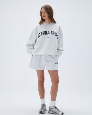 Adanola AS Sweat Shorts Lichtgrijs | 10295-IOUM
