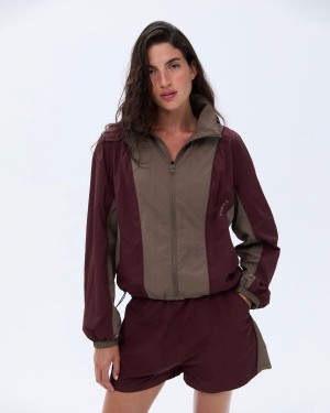 Adanola Track Jacket Bordeaux Bruin | 45372-LVMT